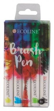 Ecoline brush pen set 5 kleuren | Talens Ecoline brush pen set 5 kleuren | Talens