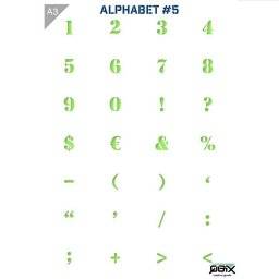 A3 sjabloon alphabet 5 | QBIX