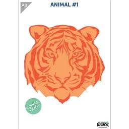 A3 sjabloon animal 1 tiger | QBIX