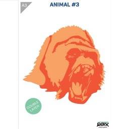 A3 sjabloon animals 3 ape | QBIX