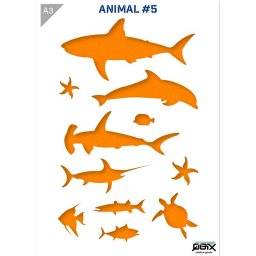 A3 sjabloon animals 5 sea | QBIX