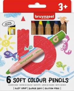 6 soft colouring potloden | Bruynzeel