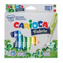 Textielstiften set 12 kleuren | Carioca