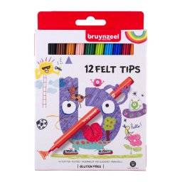 Viltstiften set 12 kleuren Z12B | Bruynzeel