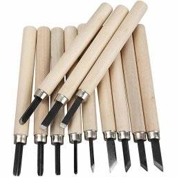 12-Delige Snijset Houten Greep. 12-Delige Snijset Houten Greep.